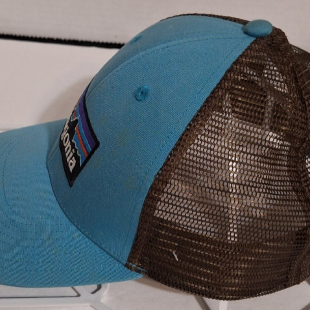Patagonia Teal Blue SnapBack Mesh Truckers Hat with Patagonia Logo - Picture 5 of 7